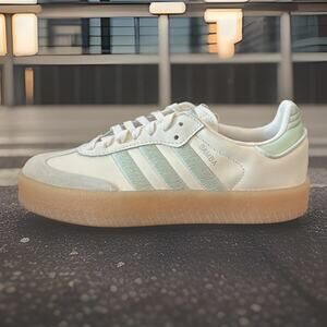 New Women's Size 6.5 Adidas Originals Sambae White Green IG1947 Samba